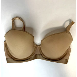 Soma Bra Beige 34C Underwire Lightest Lift Smooth Demi T-shirt Mesh Cups Tan
